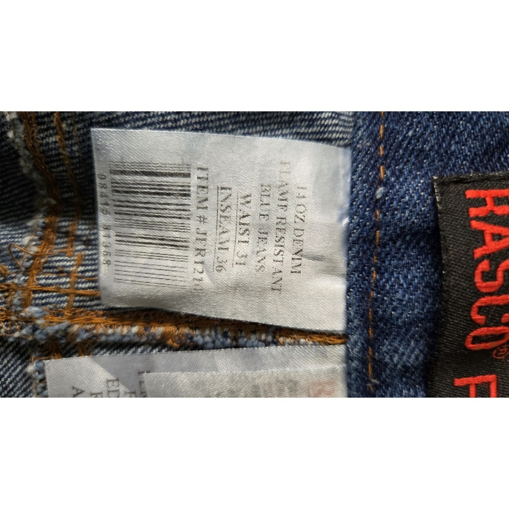 RASCO FR Jeans 31x36 HRC 2 Flame Resistant Work Pants NFPA 2112 Denim - Picture 4 of 10